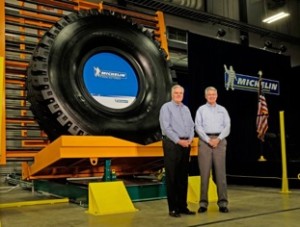 A photo is also attached of our chairman and president Pete Selleck and Bruce Brackett, senior vice president, Michelin Earthmover & Industrial Tires Worldwide.