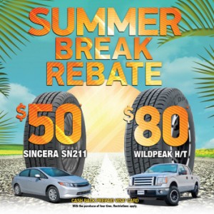 Social media ad for Falken Summer Break Rebate