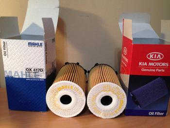 Kia OEM oil filters are produced by Mahle, which also sells its own line to the replacement market. 