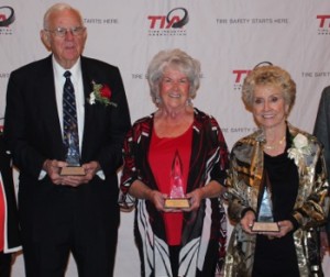 Accepting HOF nominations were (from left) Harold Coker; Cheryl Poulton, granddaughter of the late Charles Cornell; and Juanita Purcell. 