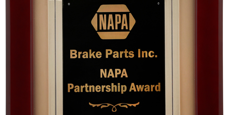 NAPA Brake Parts Inc Award