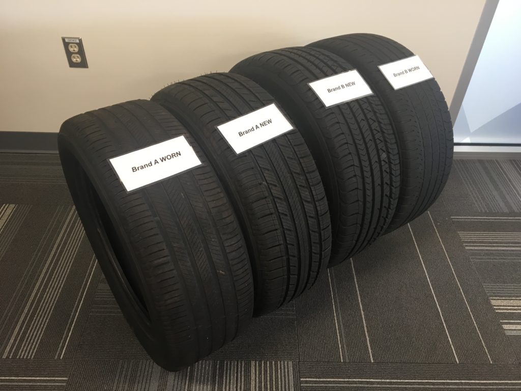 MIchelin worn tires testing competitors