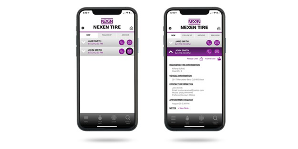 Nexen Tire mobile app