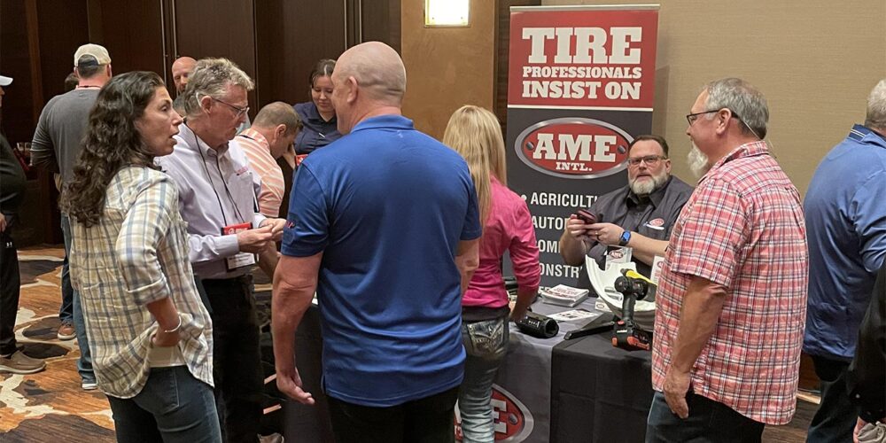 Following the first day's sessions, the OTR Conference held a kickoff gathering that featured tabletop displays, like this one from AME International. 