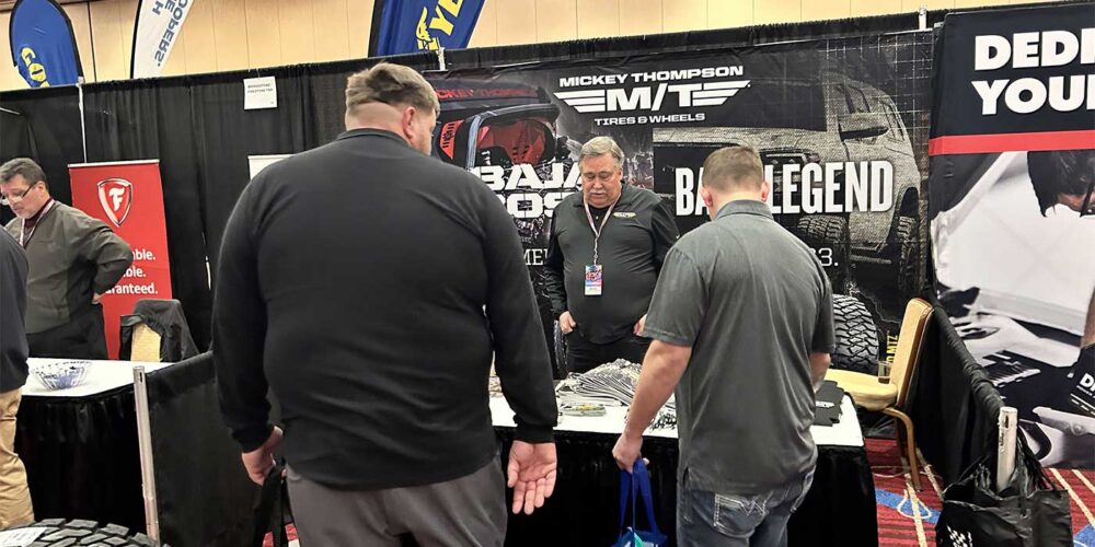 Mickey Thompson Tires & Wheels booth, K&M Tire Conference Trade Show.