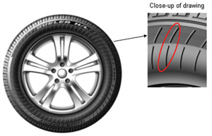 figure c: bridgestone cooling fin technology on run-flat tires.