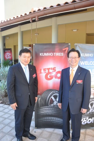 Kumho Tire USA chief J.B. Kim (left) and Kumho Tire Co. president and CEO J.H. Kim.