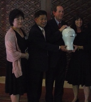 Mr. and Mrs. Lee with Whitney Thomas, of Foree Tire Distributors in Denver, Colo., and his wife, Ann.