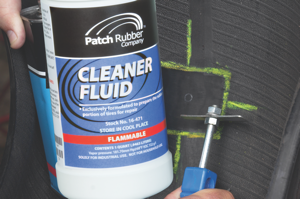 12. apply a light coat of cleaner fluid to the buffed area, scrape clean and allow to dry.