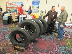 the k&m tire dealer meeting in las vegas also included a well-attended trade show, with booths by several tire and part manufacturers.