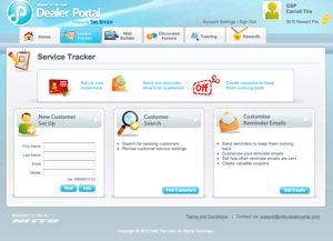 Dealers can select from three different template designs offered on the portal, and then choose which eight core sections they want included on their shops website. 