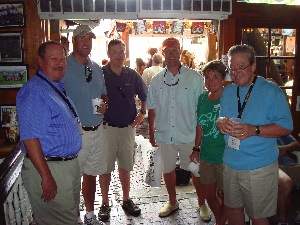 During the three-day cruise, American Tire Distributors, a Continental Gold Dealer, held a special event for its customers in Key West, Fla. On hand at the Hogs Breath Saloon were (L toR) Roland Boyette, ATD senior vice president of sales; Jeremy Parrott with Continental Tire the Americas; Bill Caldwell, CTA vice president of sales and marketing; Wyatt and Kellie Pugh with Lakeway Tire of Jasper, Texas; and Leon Sawyer, ATD brand director.
