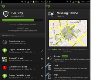 Lookout Mobile Security is a free Android offering that scans files youve downloaded and apps youve installed to check for malware and viruses. It also offers a locator feature in case your mobile device goes missing.