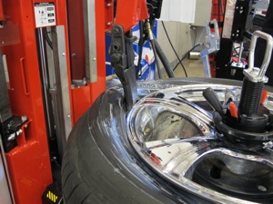 When dismounting a tire, care must be taken when the wheel goes onto the tire machine to place the valve stem at 11 oclock or just to the left of the mounting head.