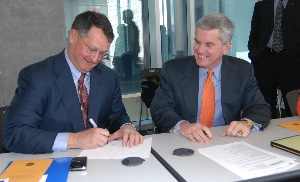 In 2008, then-Michelin North America president Jim Micali and Clemson University president James Barker signed a $1.9 million deal with the Clemson University International Center for Automotive Research to work together on tire rolling resistance research.
