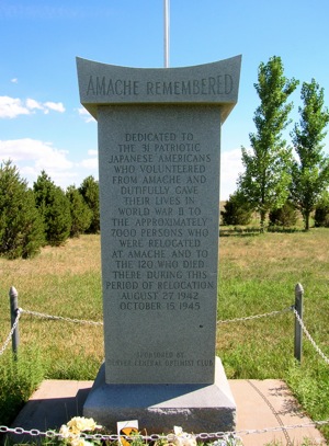 A memorial now stands at the site of Colorado's lone internment camp, Camp Amache. 
