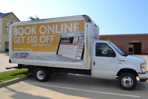 opportunities to make an impression are not wasted, as upton tire pros rolling billboard and delivery truck testifies. 