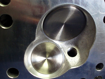 Photo 3: Quality is in the details. The edges of this combustion chamber have been chamfered to eliminate the possibility of a sharp casting edge causing destructive preignition.