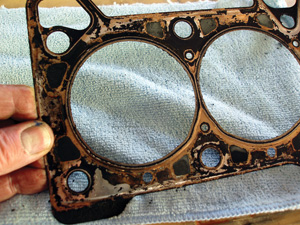 Worn-out cylinder head gaskets allow coolant to leak into the engines combustion chamber and oiling system.