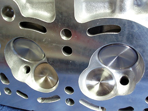 Notice that the gasket surface on this new cylinder head is polished to nearly a mirror finish.