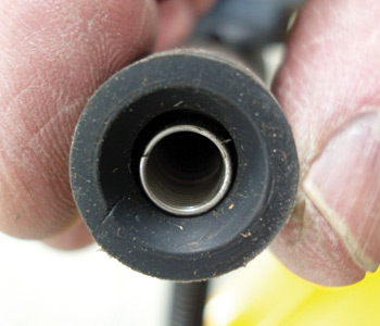 always inspect the spark plug boot for carbon tracking, oil saturation or perforation.