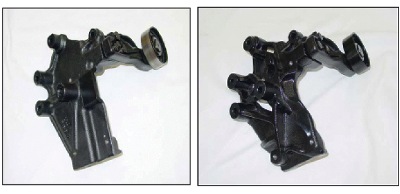 Figure 1: Original bracket (left) and the new replacement bracket