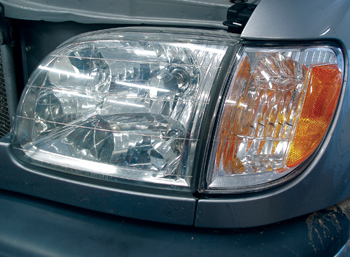 most weathered headlamp covers can be successfully cleaned. cracked or broken covers should be replaced.