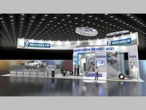 Michelin's stand at the Moscow show.