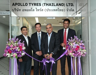 Cutting the ribbon were (from left) Rohit Arora, commercial marketing head; Shubhro Ghosh, head of Apollo ASEAN region; Satish Sharma, zone chief; and Shailendra Naidu, head of ASEAN marketing and sales.